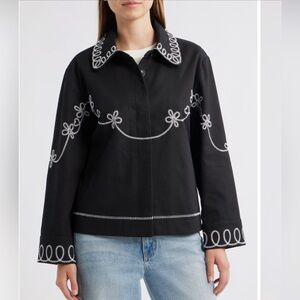 Rails Keaton embroidered black cotton jacket M